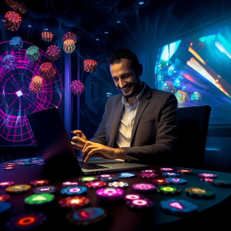 Pengguna meninjau fitur akun di ponsel